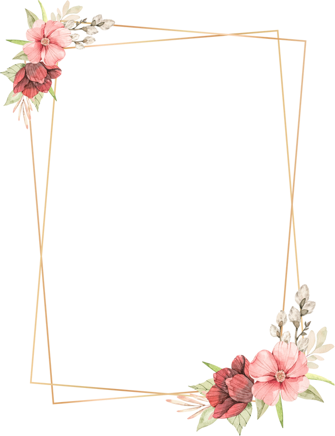 Rectangular Golden Floral Frame